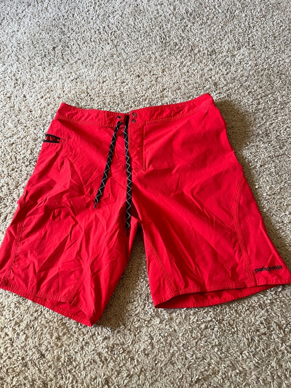 Patagonia Vintage Men's Red Board Shorts Size 35